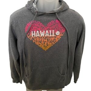 ROXY Hawaii Heart Grey Hoodie Pullover Women S Small